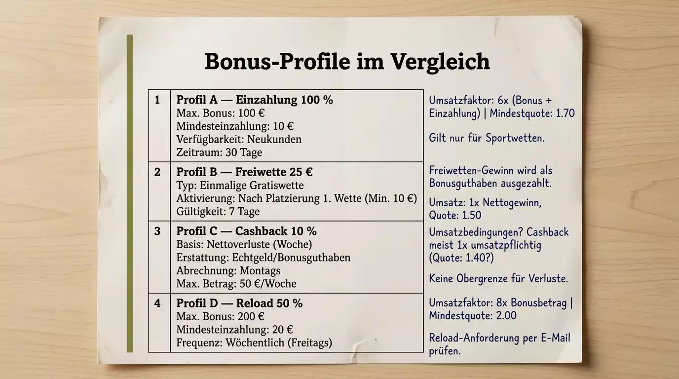 Vergleichstabelle der Bonus-Höhen mehrerer Wettanbieter mit Hunderennen-Markt