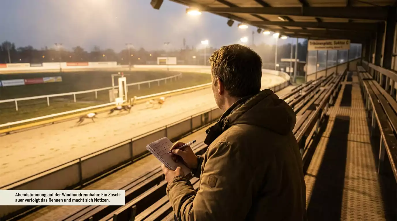 Wettender beobachtet das English Derby als Lern-Übung für Greyhound-Wetten