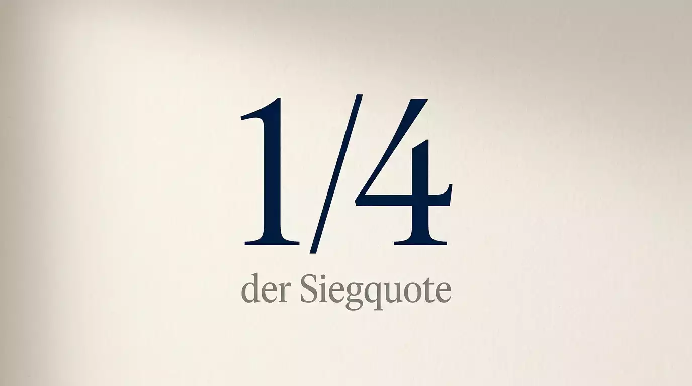 Aufteilung einer Each-Way-Wette in Sieg- und Platz-Anteil auf einem Wettschein