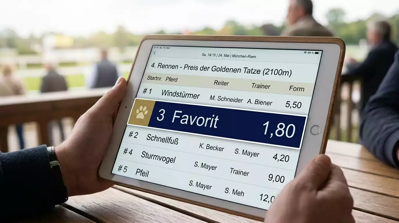 Sechs-Hunde-Feld an einer GBGB-Bahn mit Favorit im Vordergrund