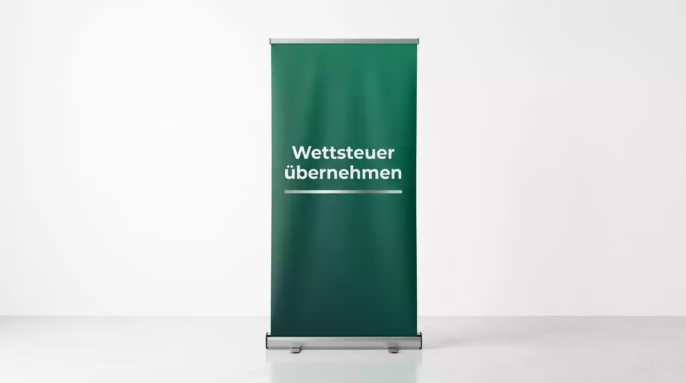 Bonusbanner eines deutschen Wettanbieters mit Steuerübernahme-Aktion